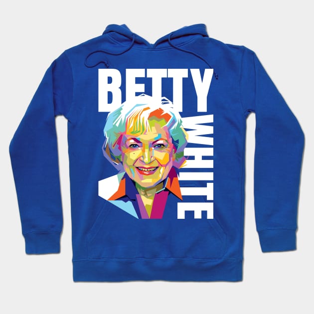 Betty White Pop Art Hoodie by Laksana Ardie Store